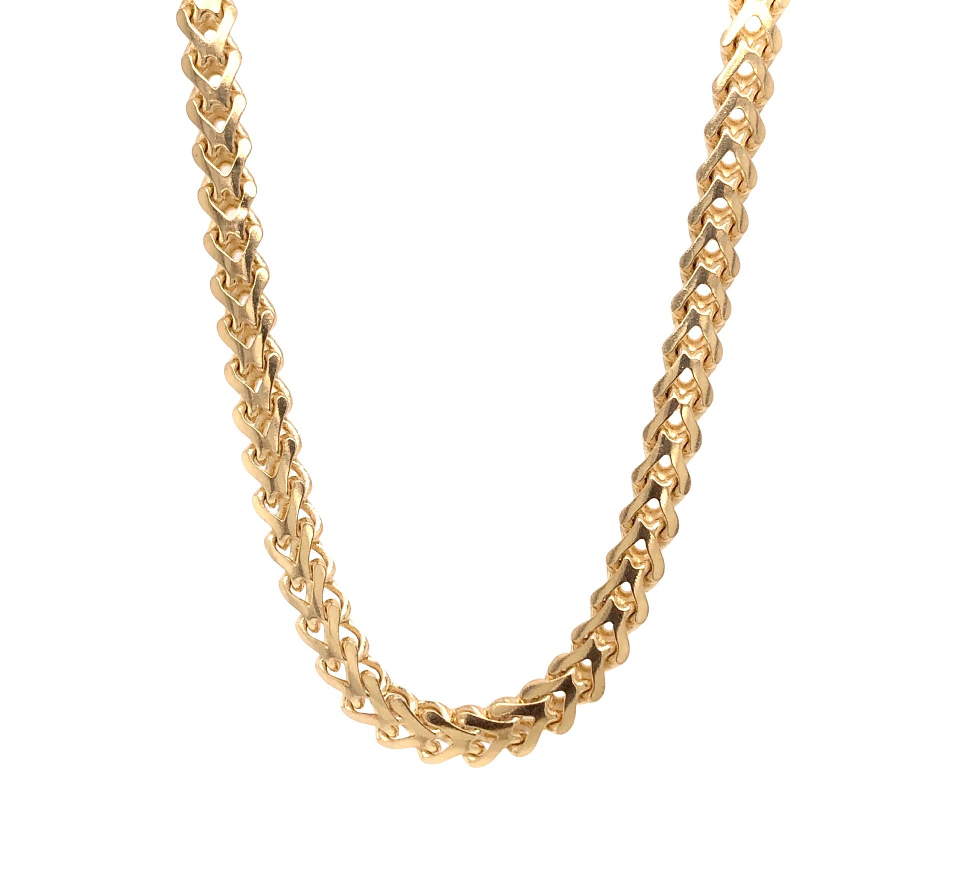10k yellow gold solid flat Franco chain 6MM 