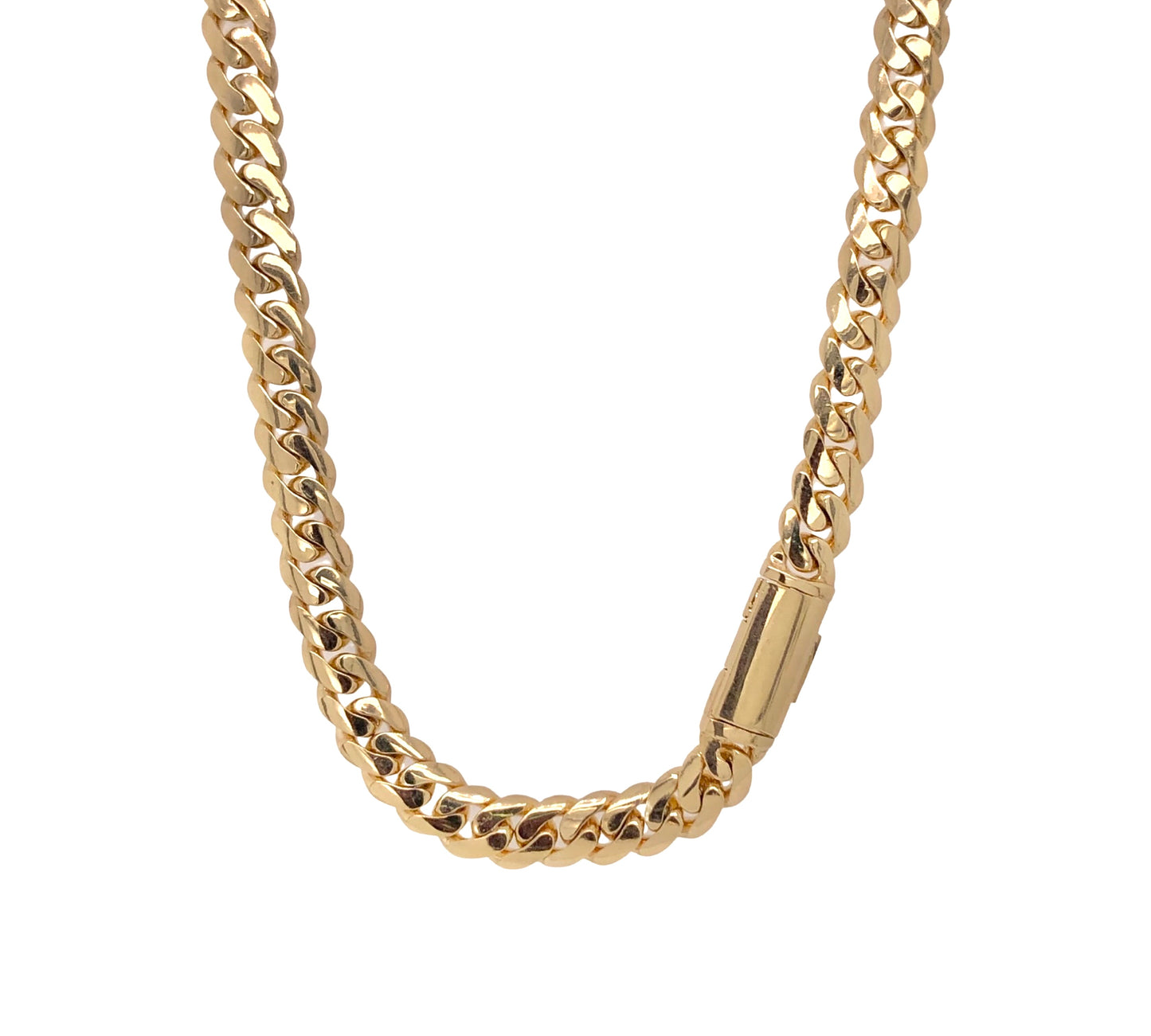 10k solid yellow gold Miami Cuban chain with open box lock 