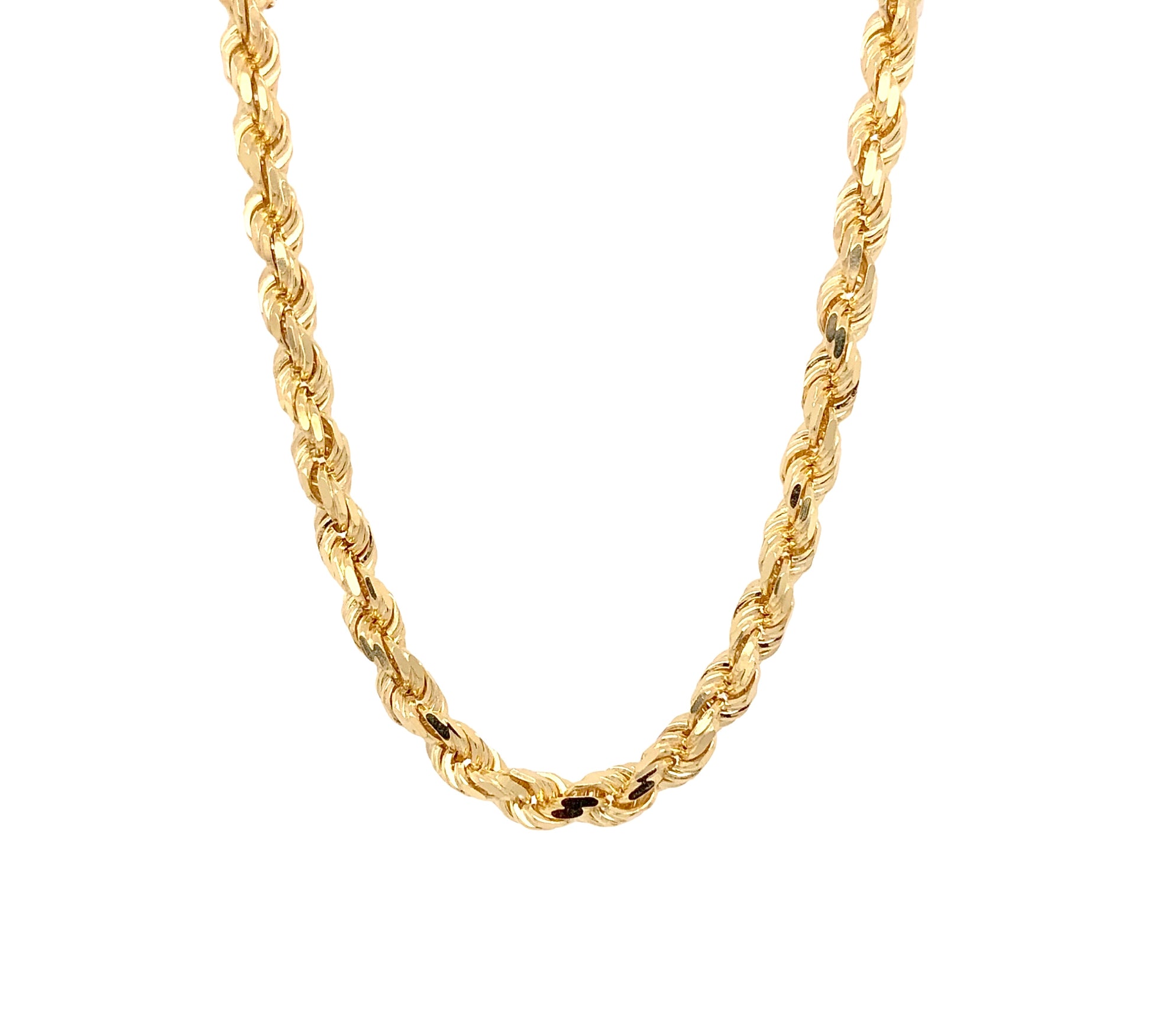 10k yellow gold diamond-cut rope chain 