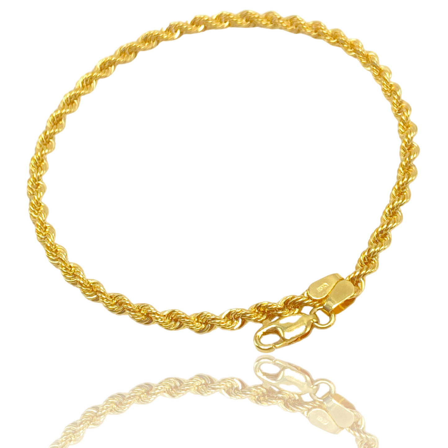 10K Yellow Gold Rope Bracelet (2.7MM)