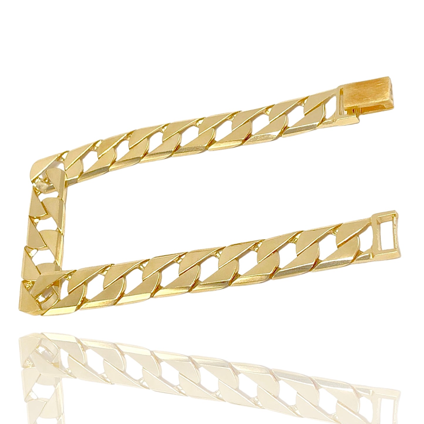 10K Solid Yellow Gold Curb Link bracelet (11.6MM)