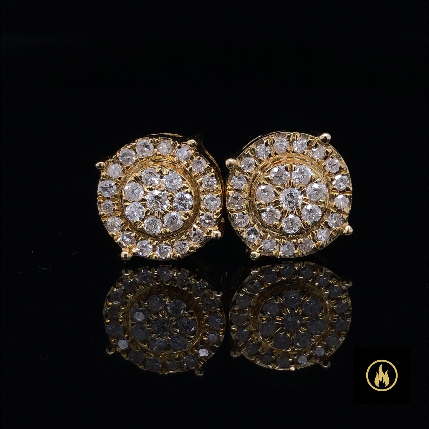 14K Yellow Gold Diamond Earrings 0.45ct