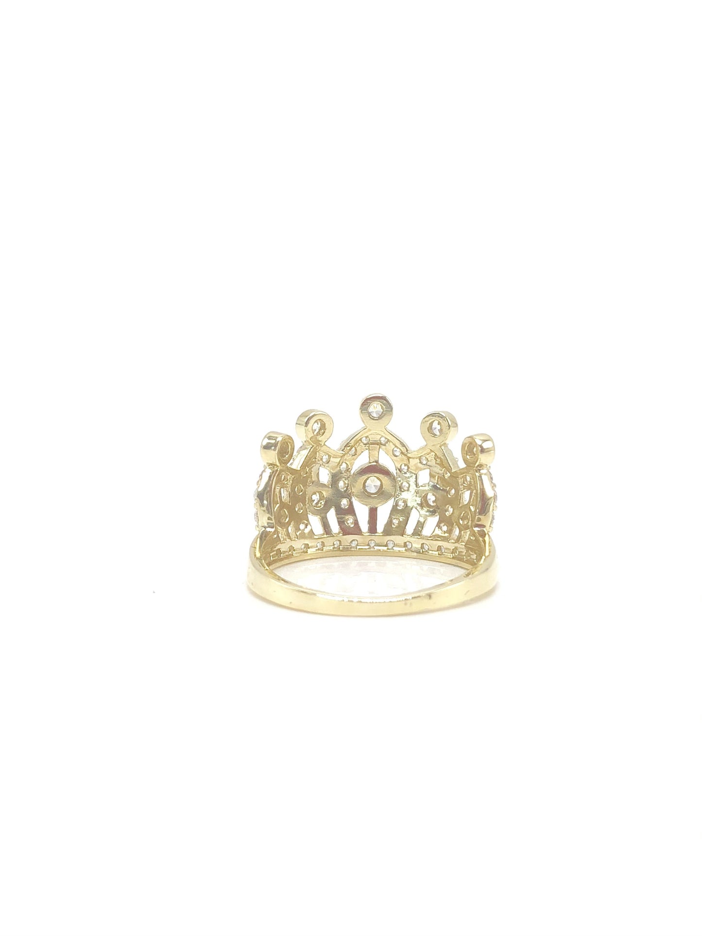 10K Yellow Gold Princess Crown Ring