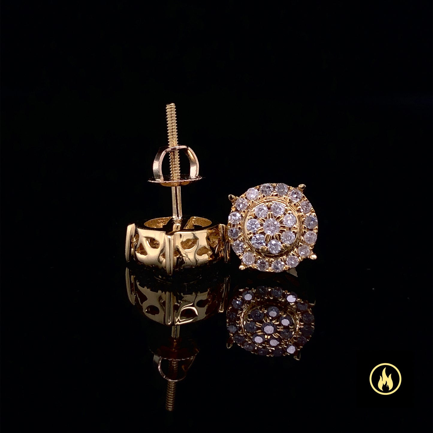 14K Yellow Gold Diamond Earrings 0.33ct