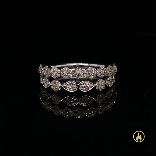 14K White Gold Diamond Stackable Rings 0.60ct
