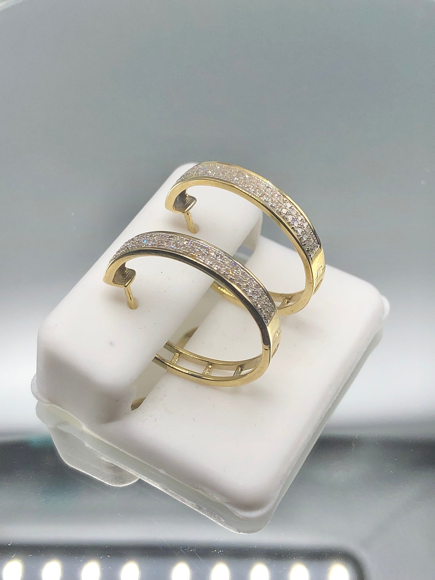 10K Yellow Gold Diamond Hoop Earring 0.44CT
