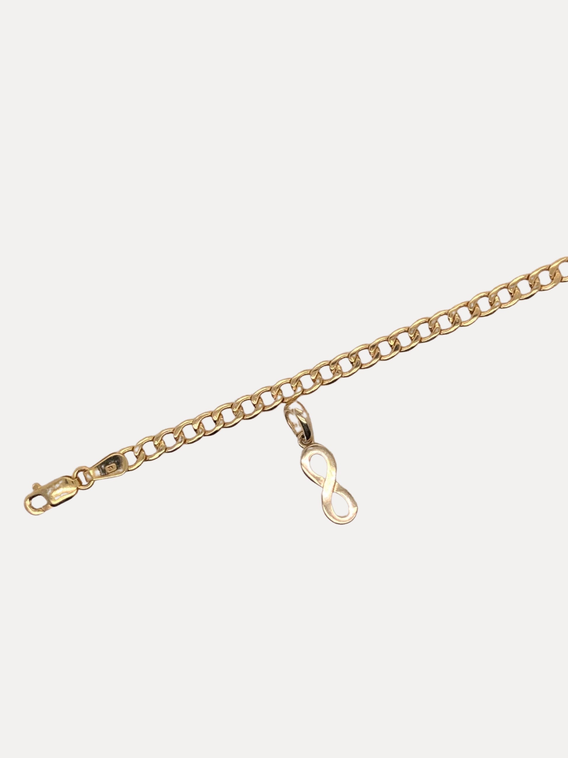 curb anklet with infinity charm - summer jewelry 