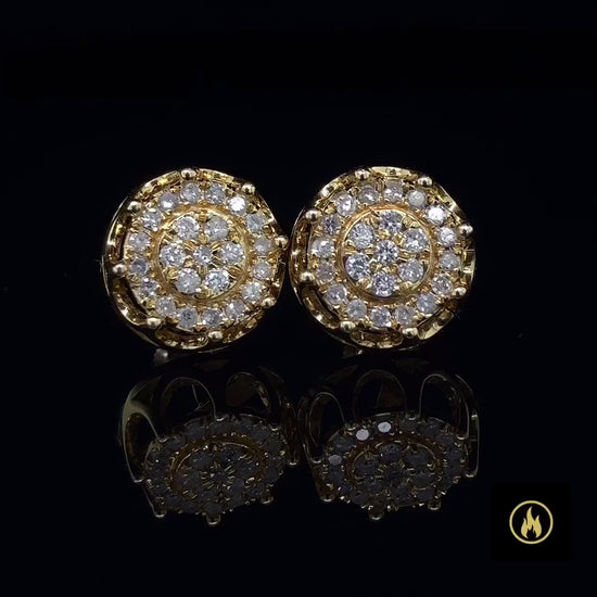 14K Yellow Gold Diamond Earrings 0.44ct