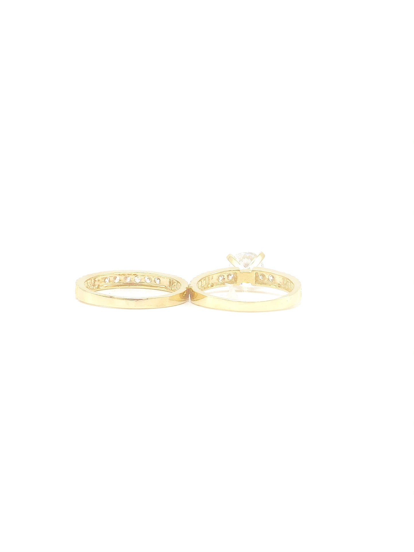 10K Yellow Gold Cubic Zirconia Ring Set
