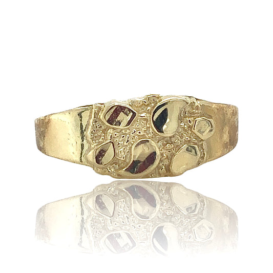 10K Yellow Gold Nugget Baby Ring