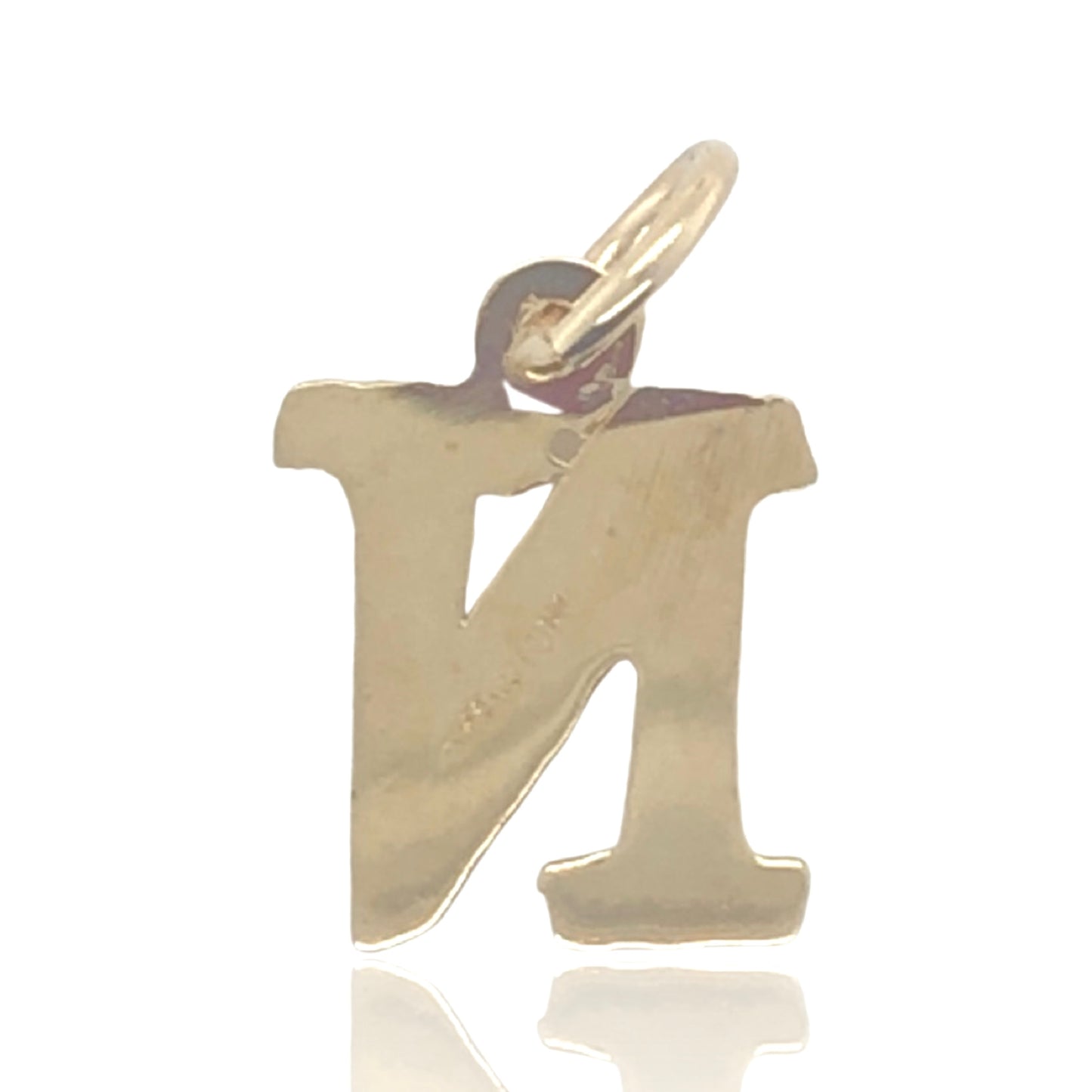 10K Yellow Gold Initial Charm Letter "N"