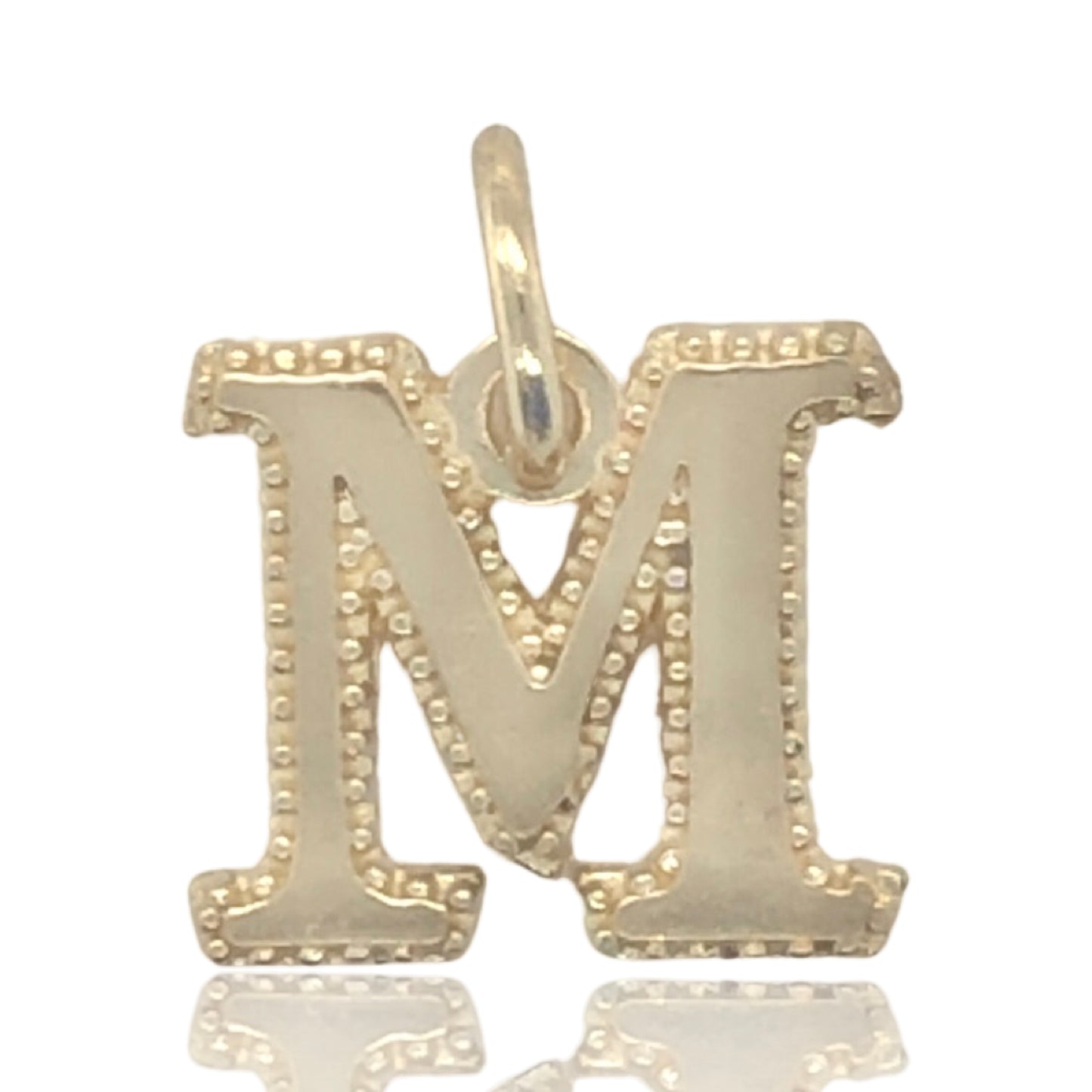 10K Yellow Gold Initial Charm Letter "M"