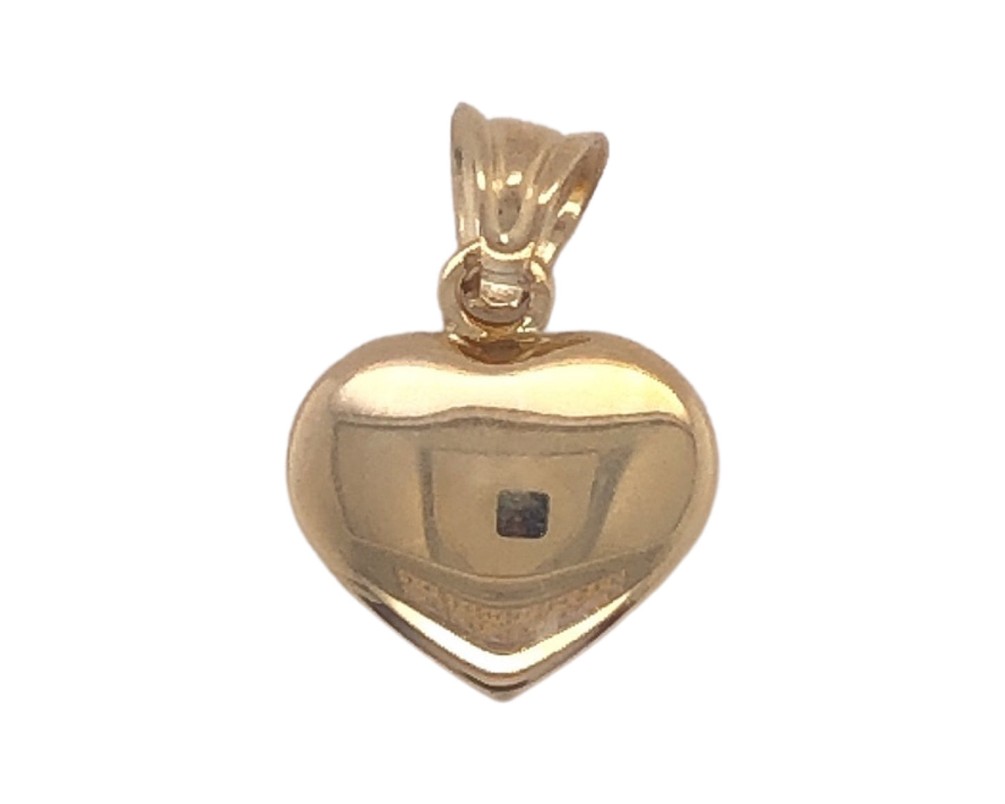 10K Yellow Gold Diamond-Cut Puffed Heart Charm