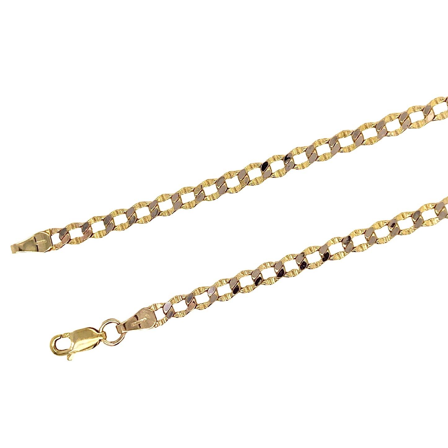 10k yellow gold anklet  with diamond-cut 