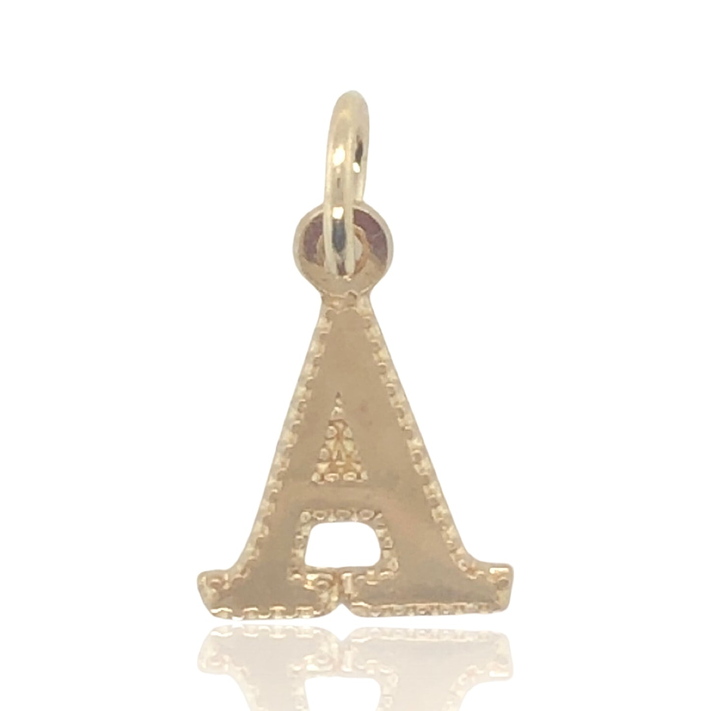 10K Yellow Gold Initial Charm Letter "A'