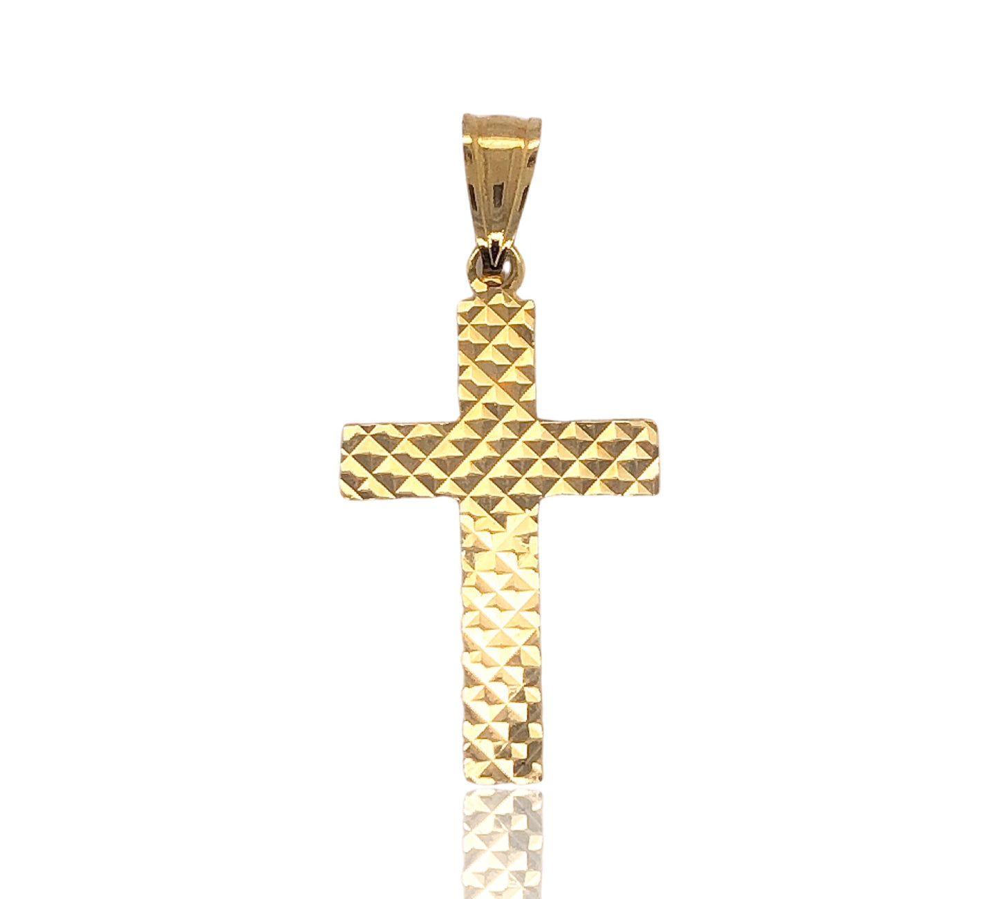 10K Yellow Gold Diamond-Cut Cross