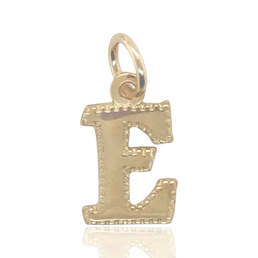 10K Yellow Gold Initial Charm Letter "E"