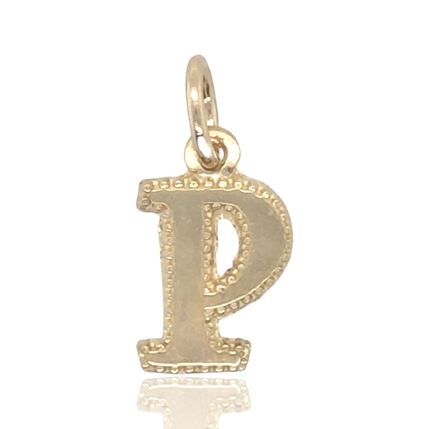 10K Yellow Gold Initial Charm Letter "P"