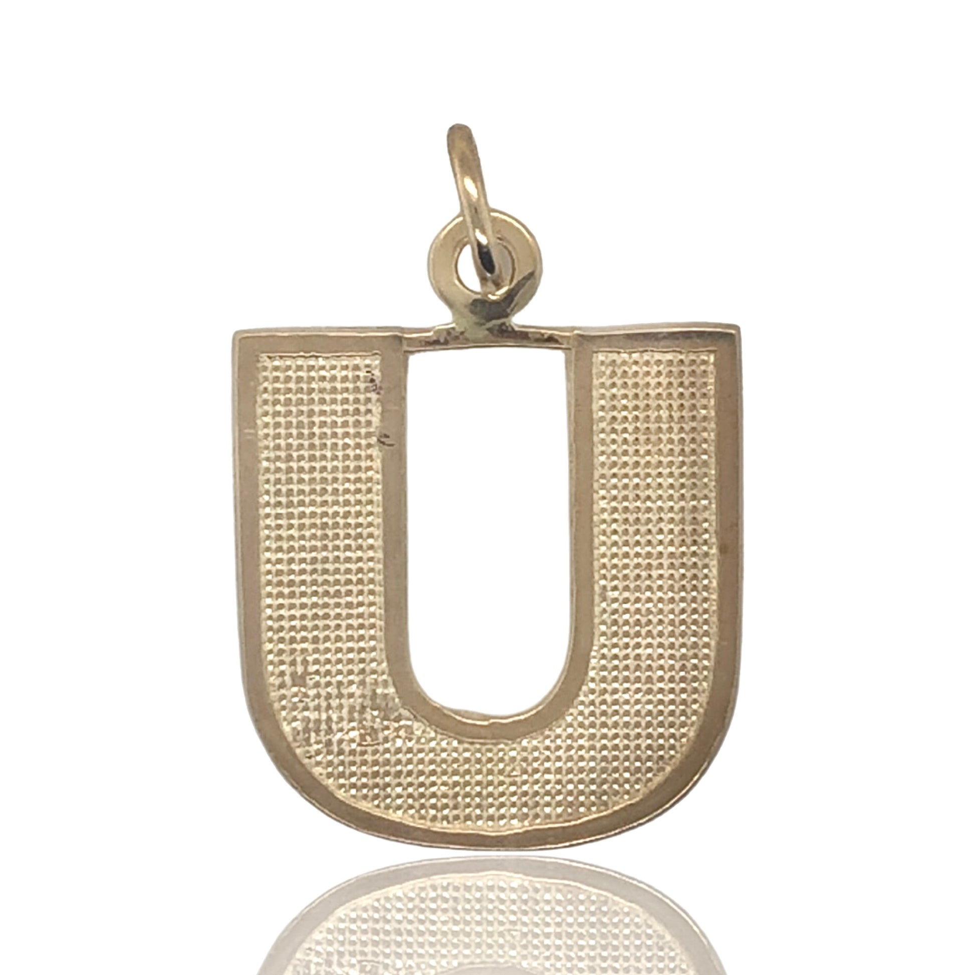  10K yellow gold bold style Initial letter "U"