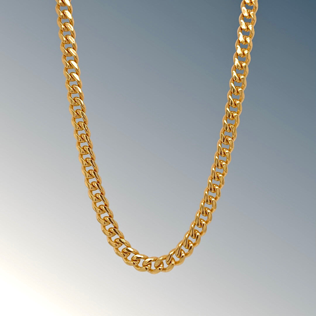 10k yellow gold solid Miami Cuban chain with box lock