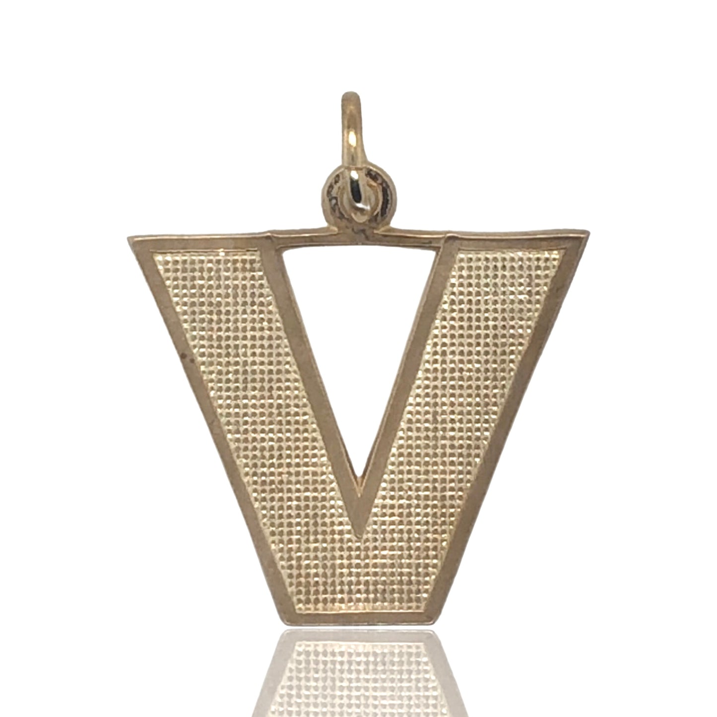 10K yellow gold bold style Initial letter "V"