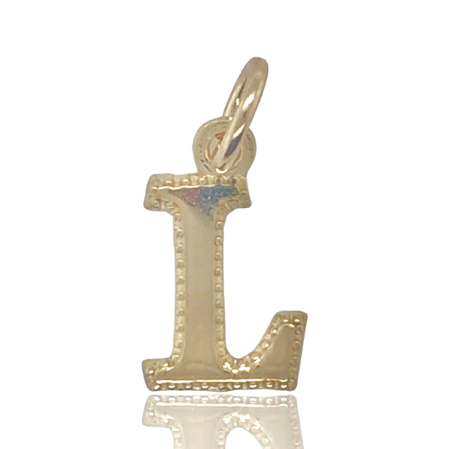 10K Yellow Gold Initial Charm Letter "L"
