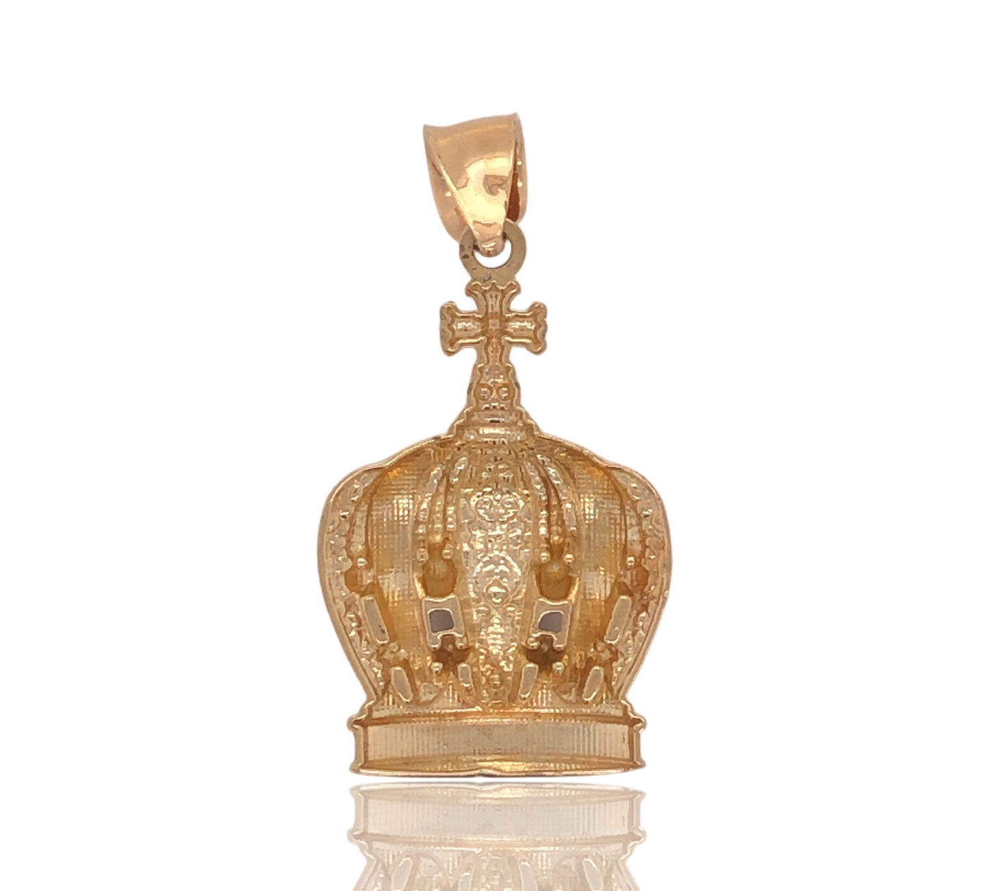 10K Two-Tone Gold Royal Crown Pendant