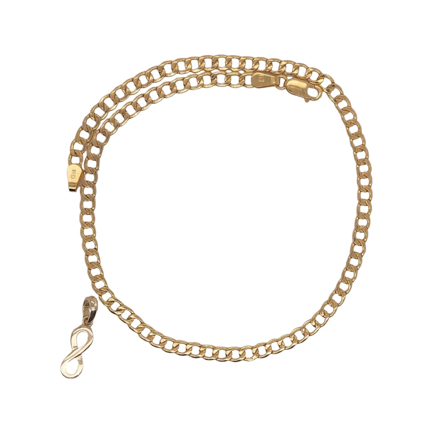 10k yellow gold anklet with infinity charm 