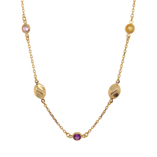 10k yellow gold anklet with gemstone 