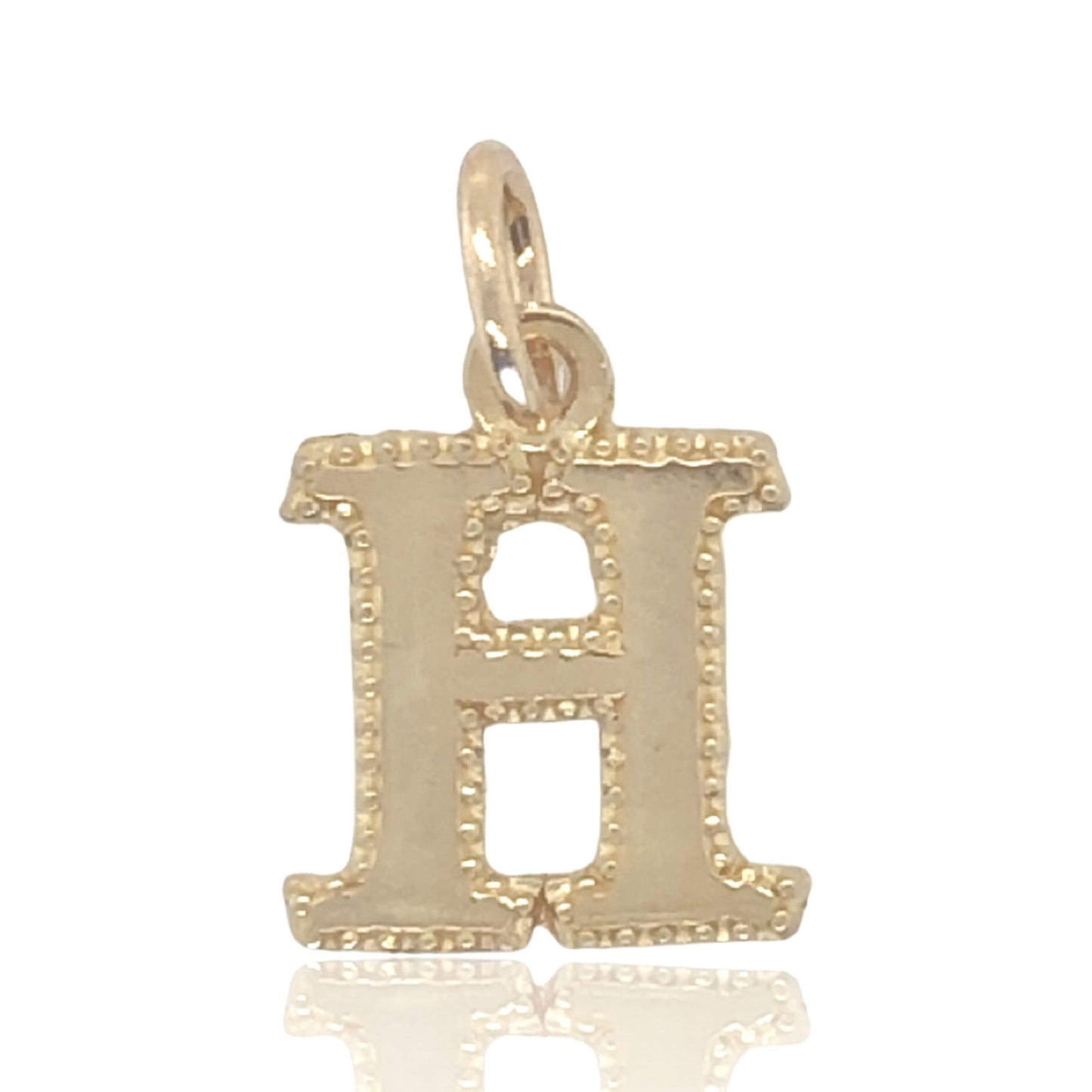 10K Yellow Gold Initial Charm Letter "H"