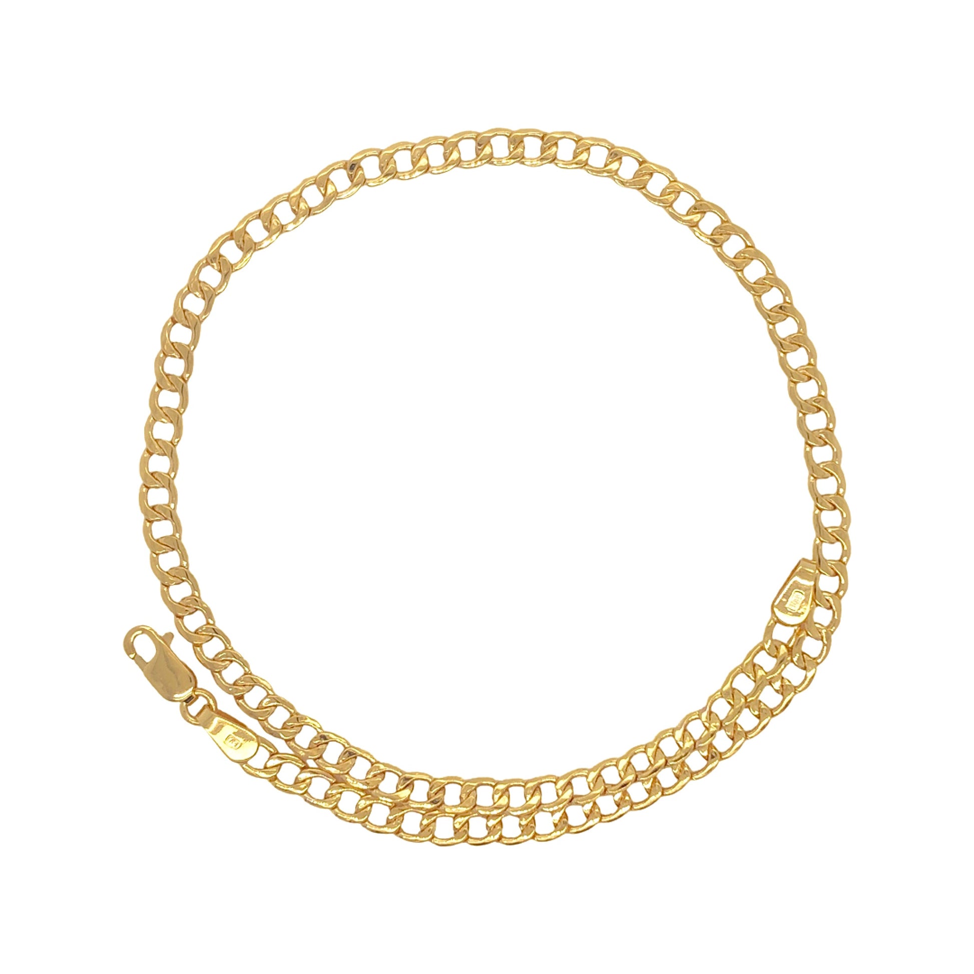 10k yellow gold curb link anklet 