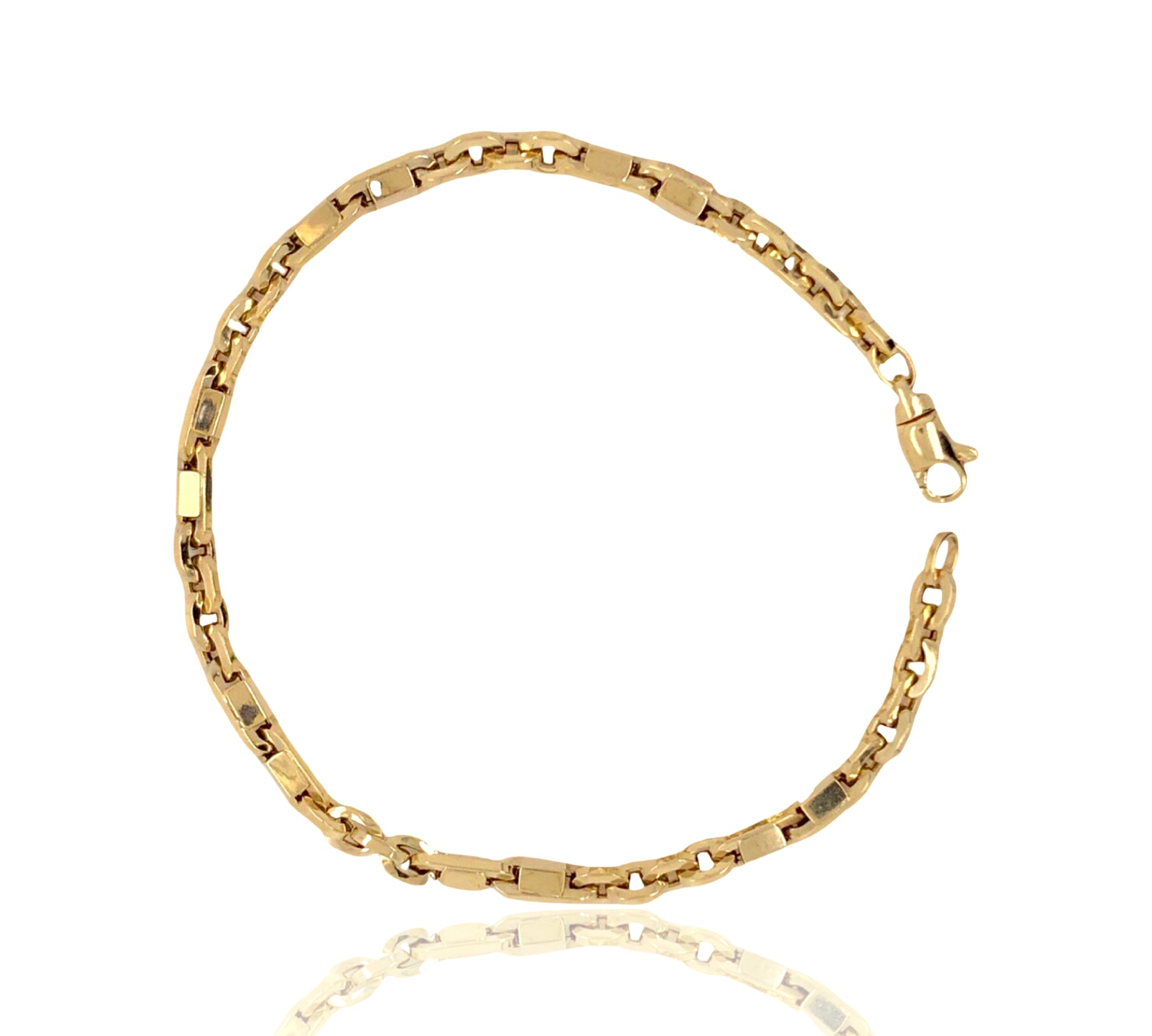 10K Solid Yellow Gold Cable Link Bracelet (4.5MM)