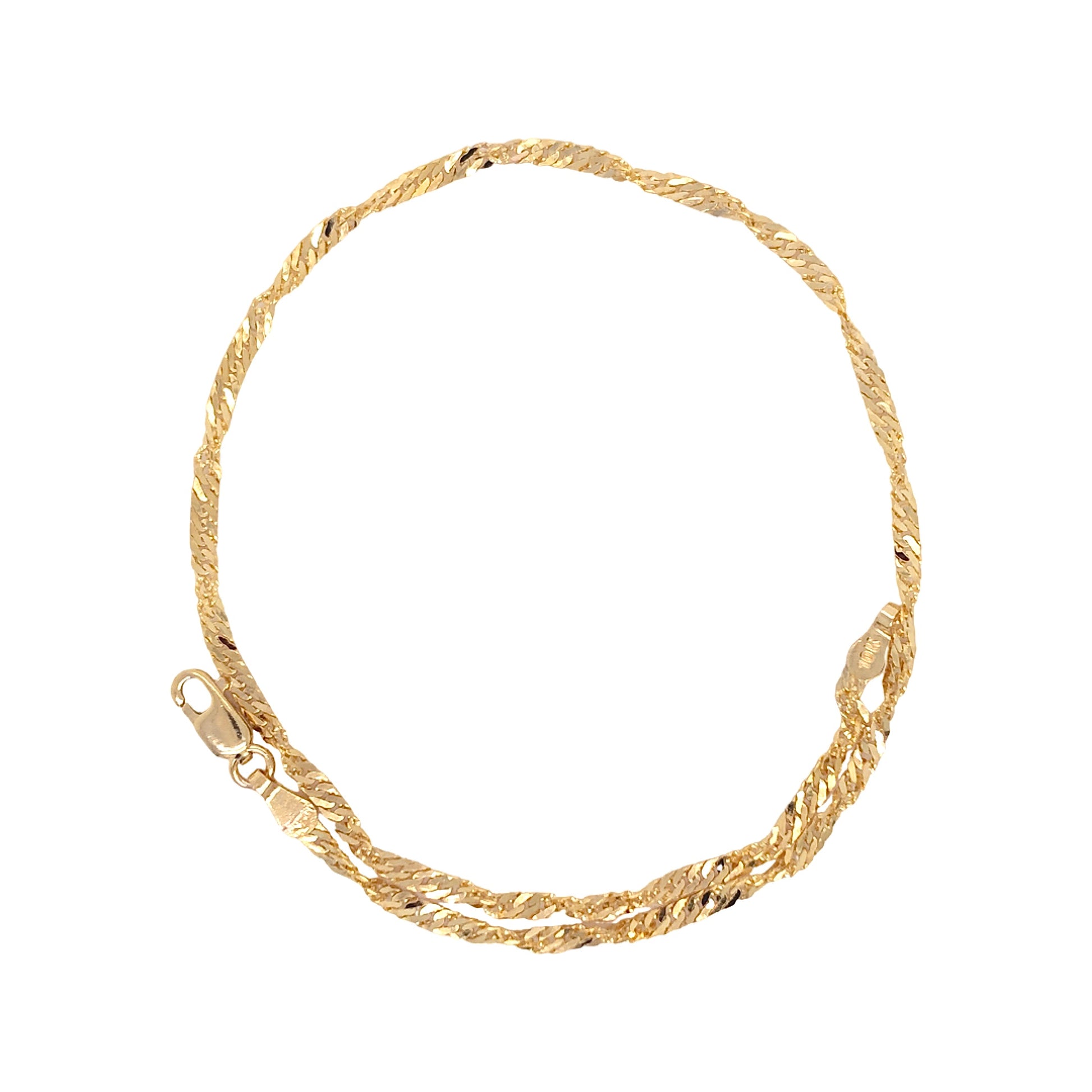 10K Yellow Gold Singapore Anklet