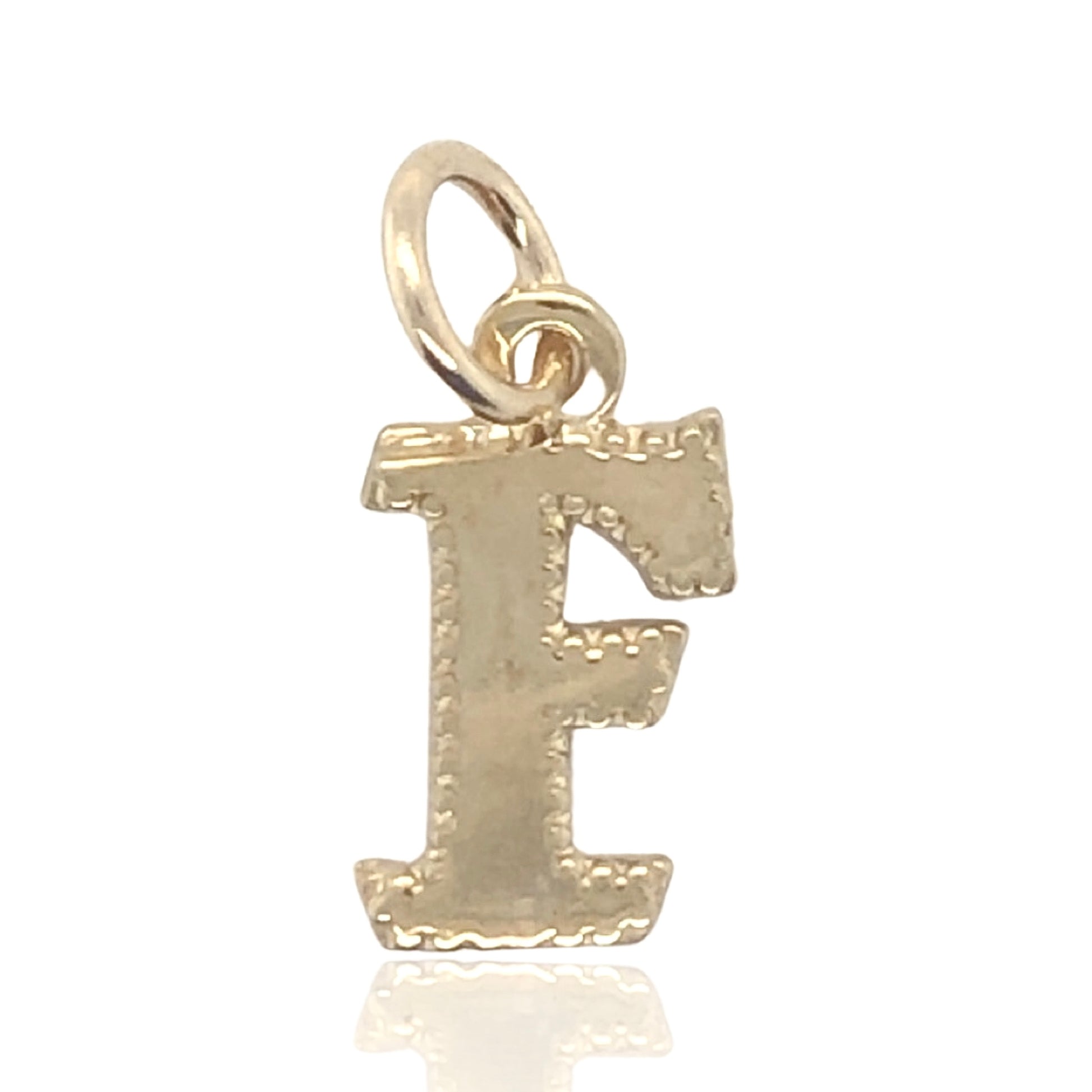 10K Yellow Gold Initial Charm Letter "F"