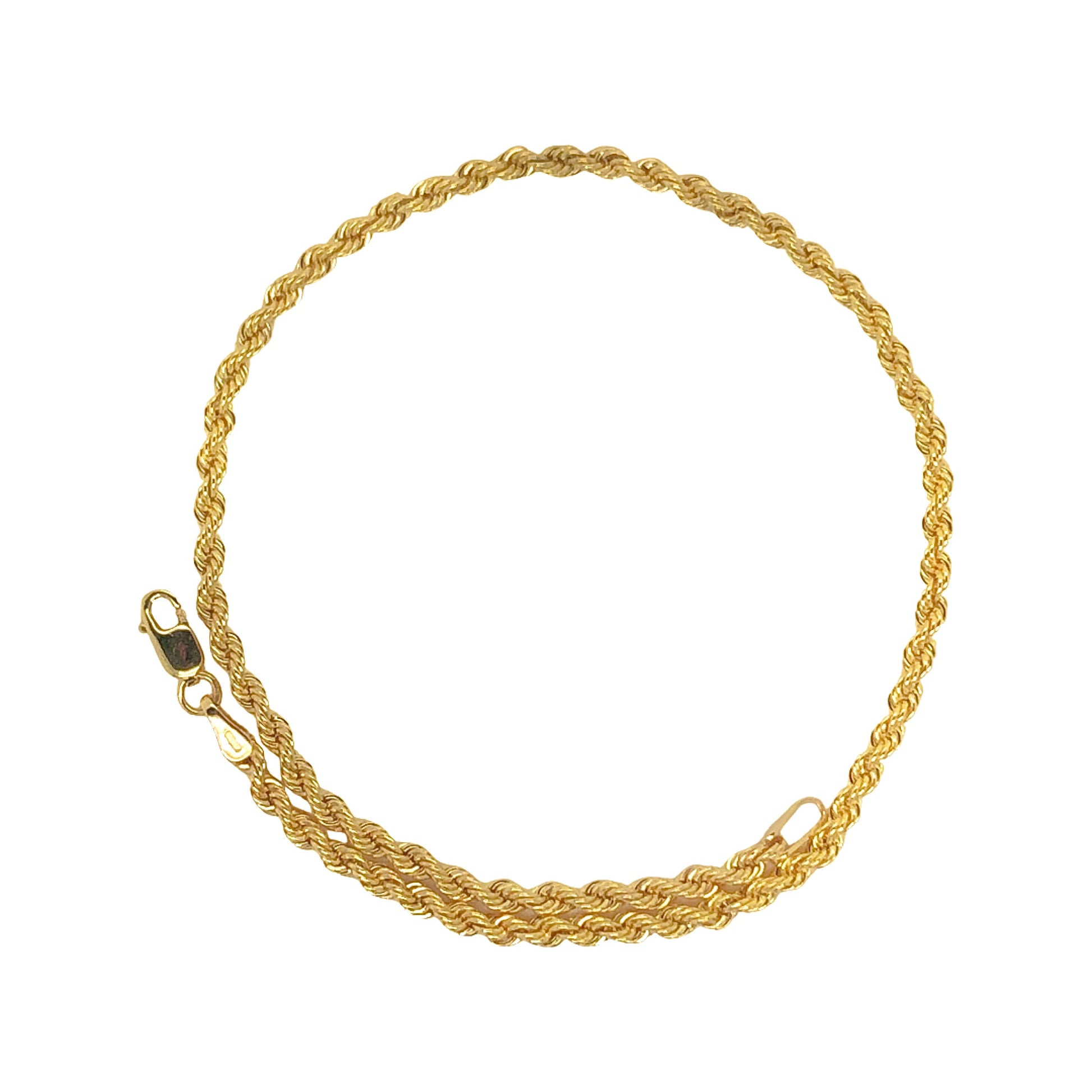 10k yellow gold rope anklet 