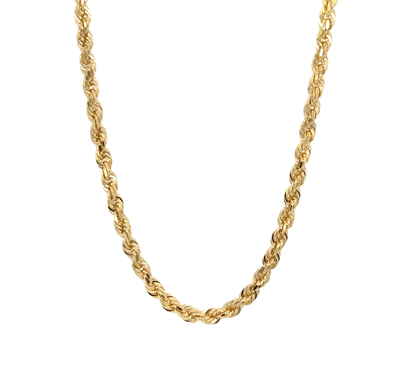 10k solid yellow gold rope chain 5mm