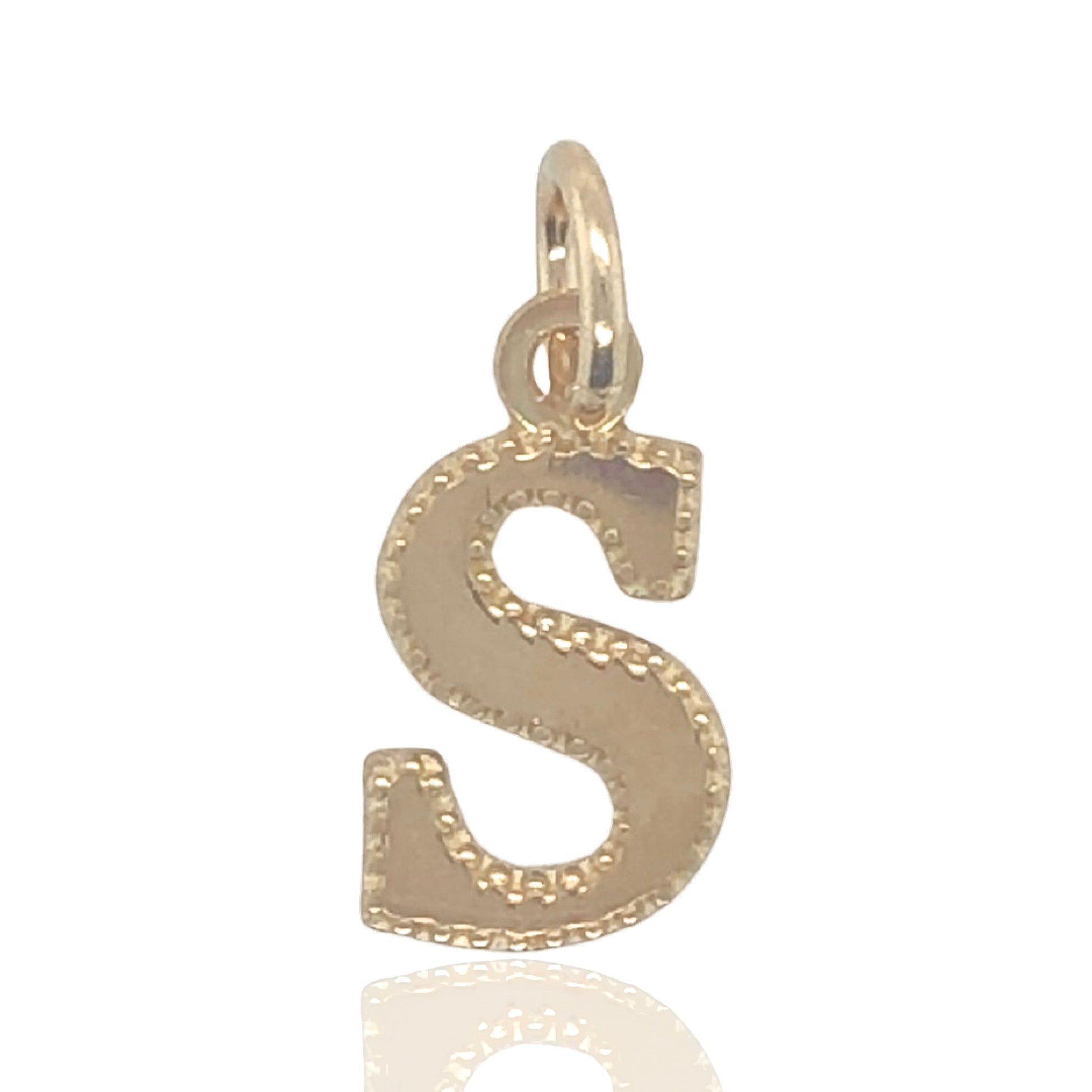 10K Yellow Gold Initial Charm Letter "S"