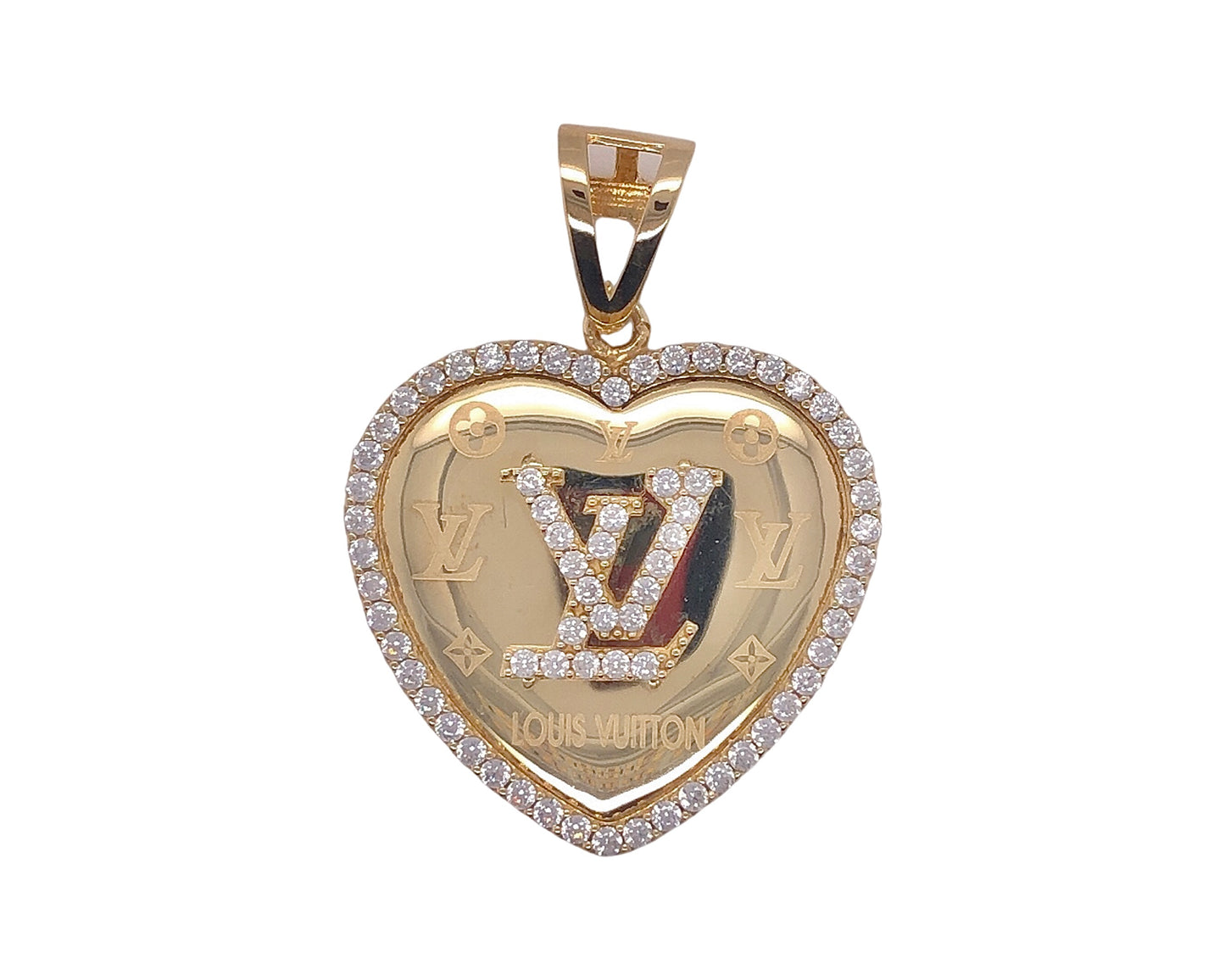 10K Yellow Gold Cz Heart Shape Pendant