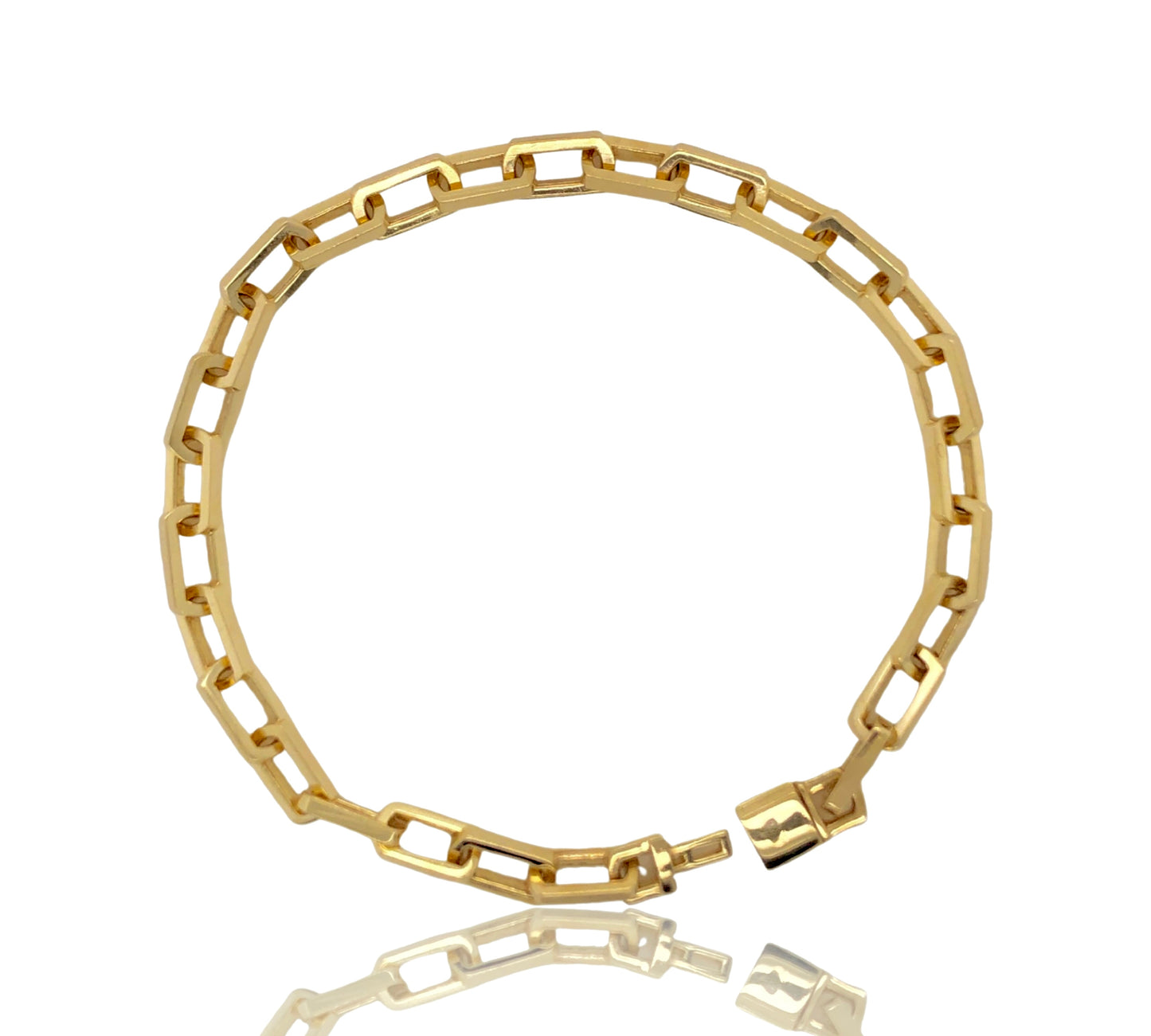 10K Solid Yellow Gold Hermes Link Bracelet (5.5MM)