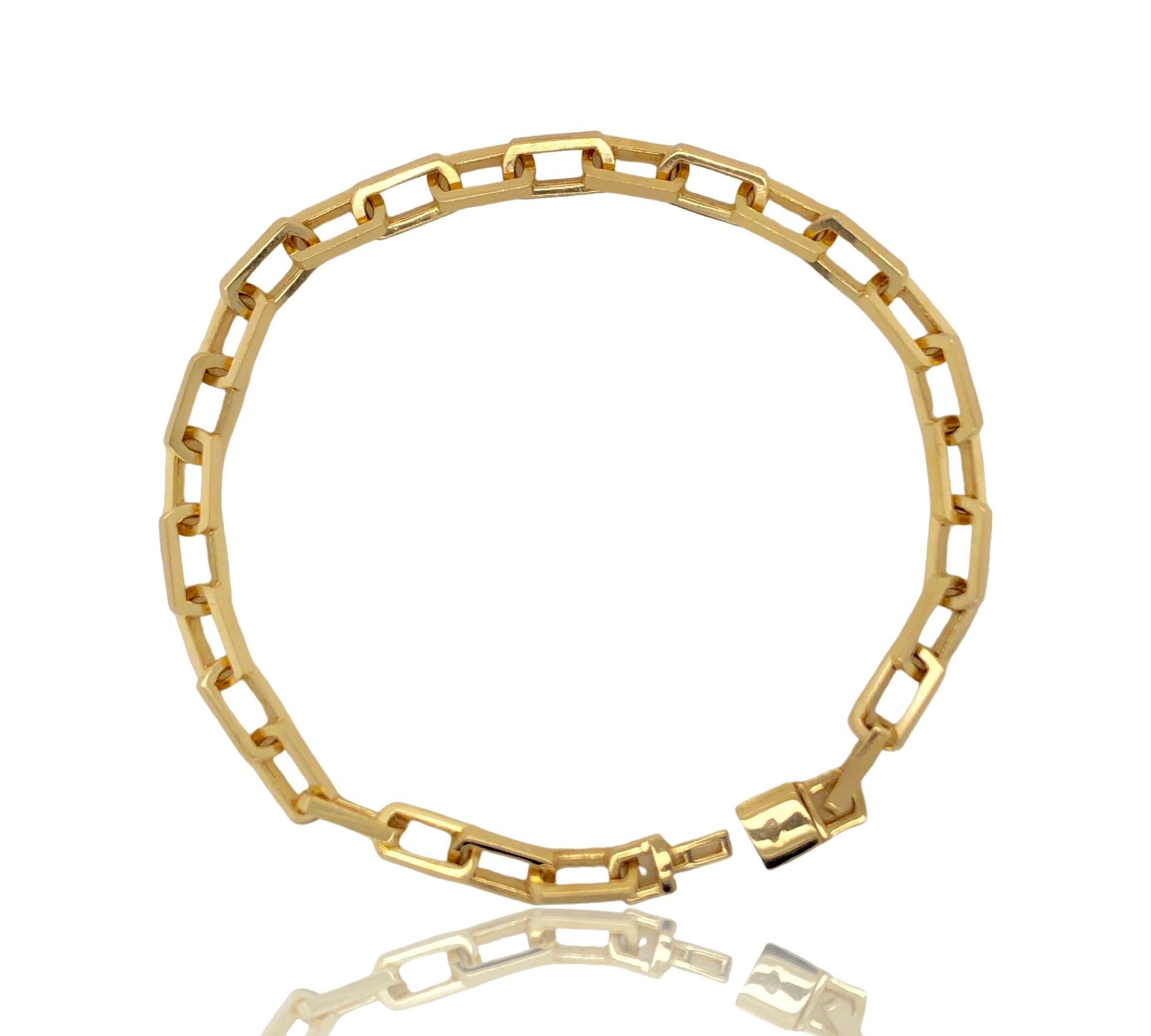 10K Solid Yellow Gold Hermes Link Bracelet (5.5MM)