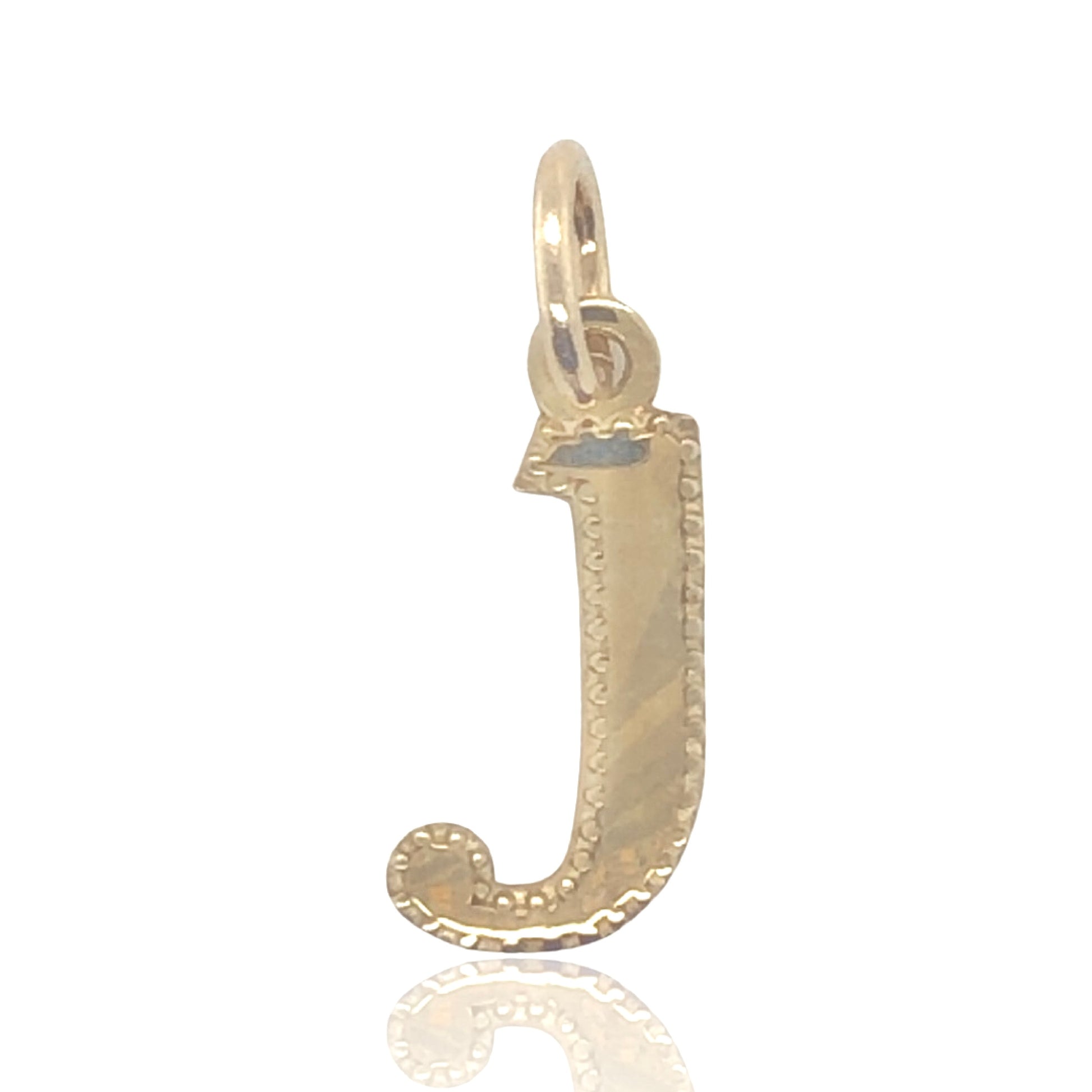 10K Yellow Gold Initial Charm Letter "J"