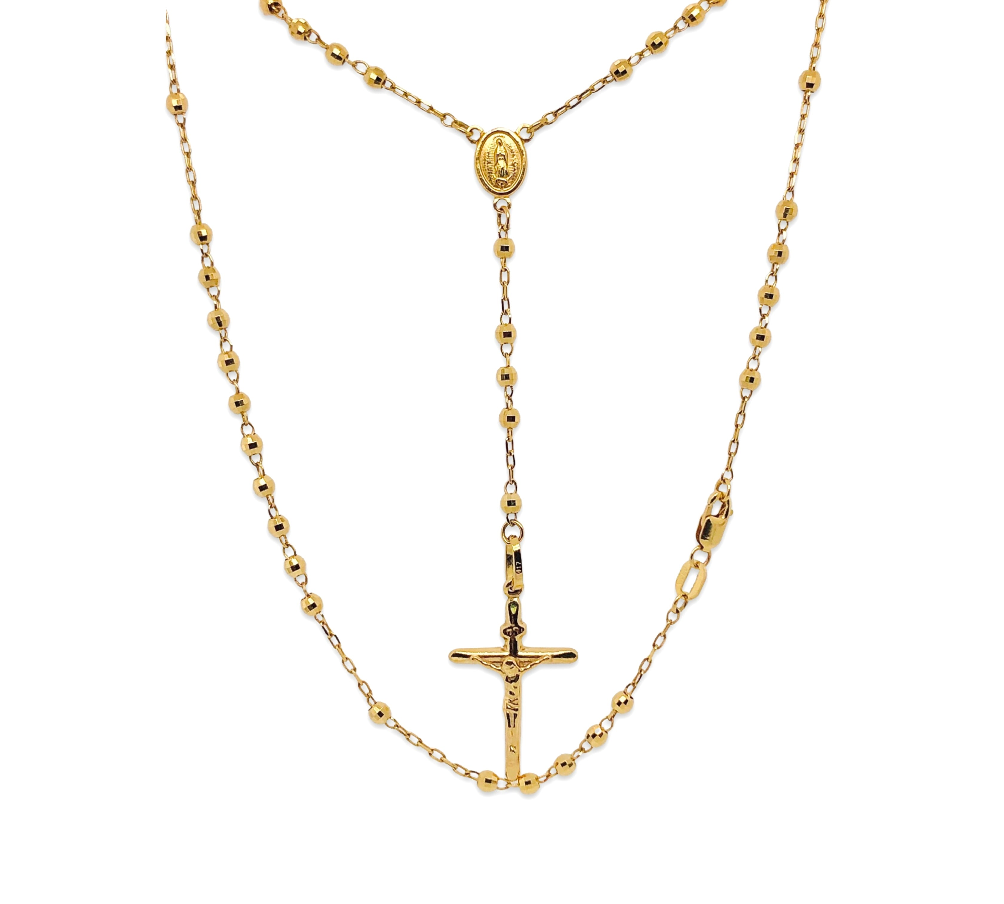 Macy's Tricolor Rosary Bracelet in 10K Gold, White Gold, & Rose Gold -  Macy's