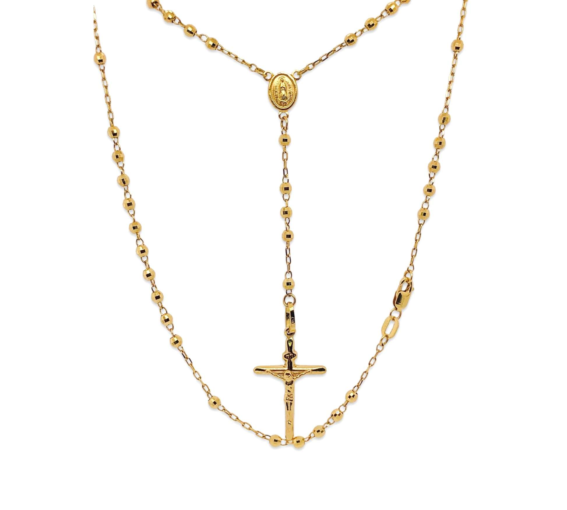 10k yellow gold rosary necklace