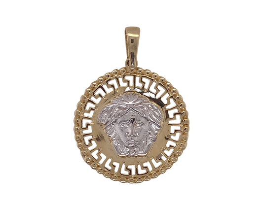 10K Two-Tone Gold Versace Style Charm